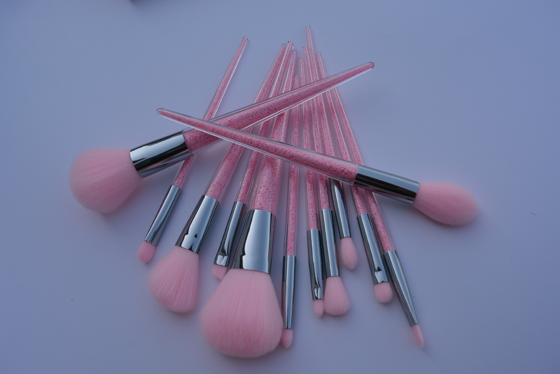 12pc Makeup Brush Set- Redish Pink