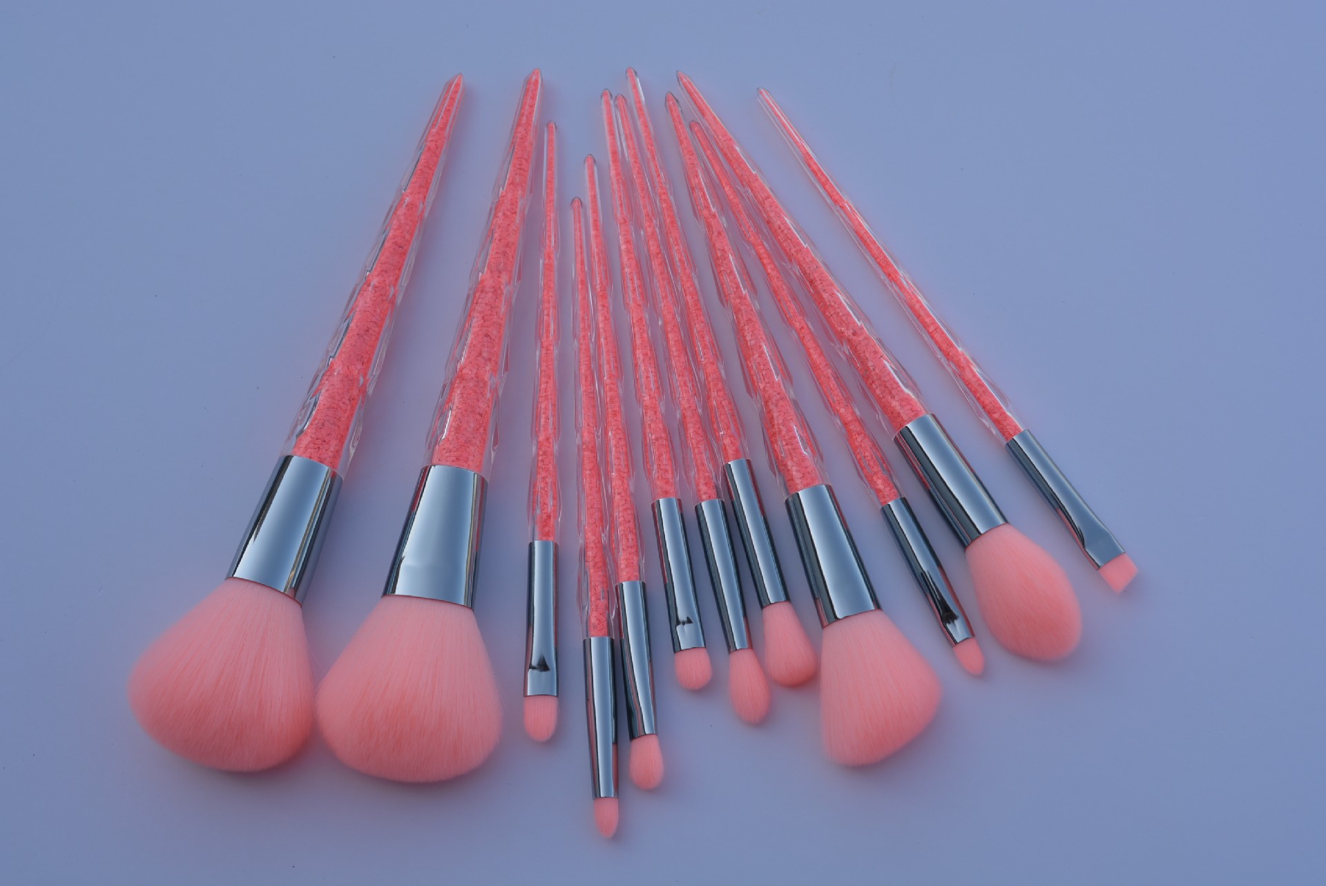 12pc Makeup Brush Set- Redish Pink